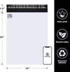 POLYSELLS 50 pcs 19x24 Inches White Poly Mailers Shipping Envelopes, Strong Adhesive Sealing, Waterproof, and Tear-resistant Postal Mailing Bags for Clothing, Books, and Accessories
