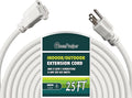 25 FT 12 Gauge Extension Cord Outdoor, Heavy Duty Weatherproof & Flame Retardant Black 3 Prong Power Cord, Outside for Garden & Lawn, 15 Amps 1875 Watts 125 VAC 12AWG SJTW, UL Listed
