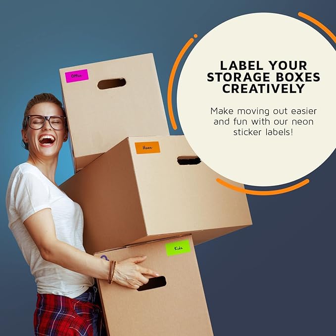 Royal Green Rectangular Stickers Color-Coding Labels for Organizing, Moving, and Storage Boxes 4" x 2" Stickers to Write On Name Tags, 300-Pack (Light Blue)