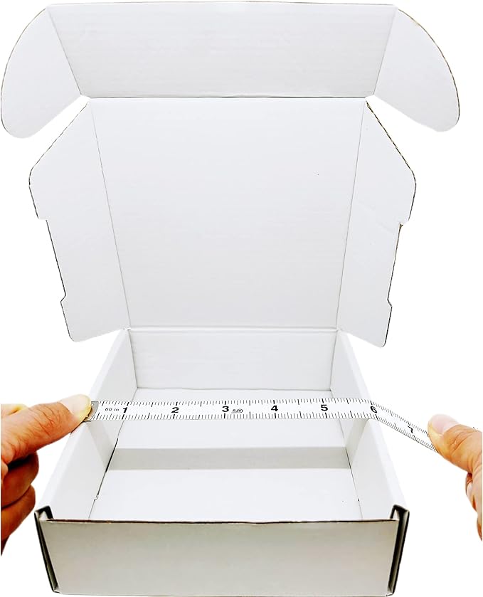 6x6x2 inch Small White Mailers Boxes Recyclable Corrugated Gift Box for Packaging Shipping Set of 10
