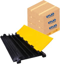 Kable Kontrol Atlas Cable Protector Wire Ramp - 3 Channel Bulk Wholesale Pallet - 20 Pcs - 35” Long Black & Yellow - 24000 Lbs Load Capacity - Rubber Speed Bump Wire Protector Cord Cover - CP9973