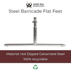 Angry Bull Barricades Heavy Duty Crowd Control Metal Interlocking Barricade with Flat No-Trip Feet - 8.5 Ft. (Steel) (20 Pack)