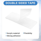 uxcell 100Pcs Double Sided Adhesive Pads, 1.97" x 0.79" Clear Removable Heavy Duty Mounting Tape Picture Hanging Sticky Adhesive Pad for Wall, Poster Picture, DIY Craft