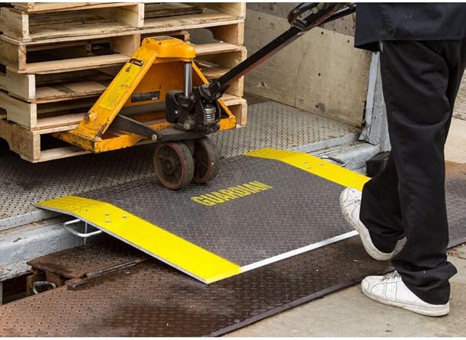 Guardian Aluminum Dock Plate with Carrying Handles for Pallet Jacks, Hand Carts, Material Handling, 60" x 36" 4,100 lb. Capacity