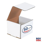 Box USA BMLR2 4 3/8"L x 4 3/8"W x 3 1/2"H, White (Pack of 50)