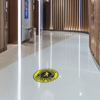 Spanish Safety Signs Floor Decals Pedestrian Traffic Only Yellow Anti-Slip Round Shape Business Industrial Stickers 36Inches Longer Side