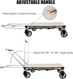 3 Pieces Camping Table Cart Set Multi-Purpose Used as Picnic Table & Dolly & Platform Truck 3-in-1 Wagon with Swivel Wheels for Camping Travel Shopping Outdoor (1 Cart and 2 Crates)