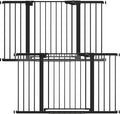Cumbor 2 Pack 29.7-54.2" Baby Gate for Stairs, Mom's Choice Awards Winner-Auto Close Dog Gate for doorways, Easy Install Pressure Mounted Pet Gate Indoor, Walk Thru Wide Safety Gate for Dog, Black