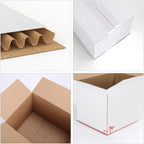 CRUGLA 8x6x6 White Shipping Boxes Set of 6, White Corrugated Cardboard Boxes for Small Business Shipping Mailing Packing