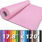 PerkHomy 17.8" x 1,440" (120') Light Pink Kraft Paper Roll for Craft Bulletin Board Paper Art Table Covering Crafting Gift Wrapping Bouquet Packing Parcel 80GSM 55LB (Light Pink, 17.8" x 120')