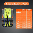 AYKRM 11 color High Vis Reflective Safety Vest for Women Men Security Pocket Zipper