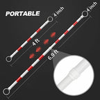 RoadHero 10 Pack 4 FT to 6.9 FT Retractable Cone Bar, Expandable Traffic Cone Bars for Parking Lots, Extendable Barricade for Road Construction, White and Red, Cone Not Included