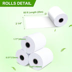(100 Rolls) 2 1/4 x 85 Thermal Receipt Paper, White BPA-Free, Compatible with POS, Credit Card Terminals and Most Register Machines