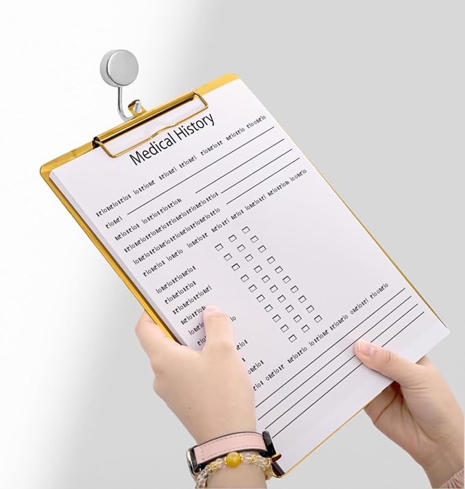 2 Pack Heavy Duty Metal Clipboards, Stainless Steel Clip Board with Low Profile Clip, A4 Letter Size File Holder for Office, Hospital, Laboratory, Jobsite, Warehouses, Hotel, Restaurant