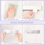 VIS'V Key Holder Wall Mount, Small Metal Self Adhesive Key Hanger with 3 Hooks, No Drilling, Extra Adhesive Strip, Silver