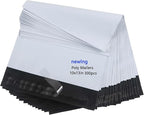 newlng 300pcs 10x13"/250x350mm Poly Mailers Shipping Bags Mailing Bags White Shipping Envelopes Self-sealing Adhesive Waterproof and Tear-Proof Packaging Bags poly bag for Clothing Books Gift