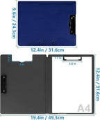 Clipboard Folder, A4 Foldable Clipboards, Office Clipboard Folder with Double Clips Metal Clip, 360 Degree Foldable Storage Clipboards for Office, School or Medical Field, Blue