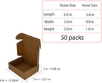 Shipping Boxes 6x5x2 inch 50 Pack,Brown Corrugated Boxes Mailer Packaging for Mailing Small Business，E-Commerce Gift Boxes for Wrapping Present Moving Storage Heavy Duty Recycled Cardboard Boxes