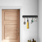 2 Pack Key Holder for Wall,Key Hooks with 10 Hooks,Key Holder Wall Mount Self Adhesive, Key Rack for Wall No Drill for Living Room, Kitchen, Bathroom, Garage (White)