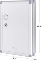 Amazon Basics 24-Key Position Cabinet Key lock Box, Silver, 12.5"D x 8.5"W x 2.45"H