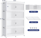 640QT Extra Large Stackable Storage Bins with Lid & Wheels & Doors, 160Gal Foldable Collapsible Closet Organizers, Plastic Cabinet Box Container Drawer for Home Kitchen Bedroom, 4Pack White