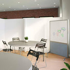 DivideWrite Mobile Whiteboard | Double Sided Dry Erase Board | Portable Office Cubicle Partition | Display for Classrooms, Conference Rooms, Meeting Areas and More | Black Fabric 5' Wide X 6' Tall