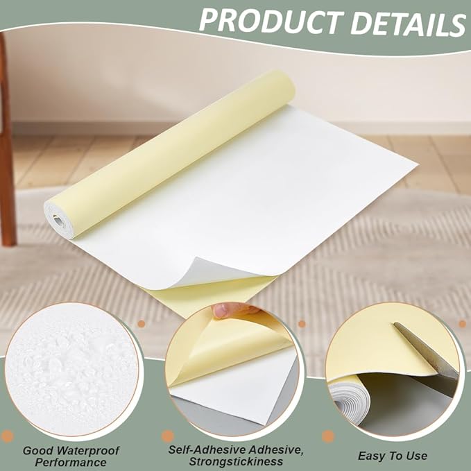 BENECREAT 78.7x15.7 Inch White Self-Adhesive EVA Foam Roll, 1mm Thick Sticky Upholstery Foam Sheets Craft Foam Sheet for Scrapbooking Crafts, Cosplay Model, Cushion Furniture