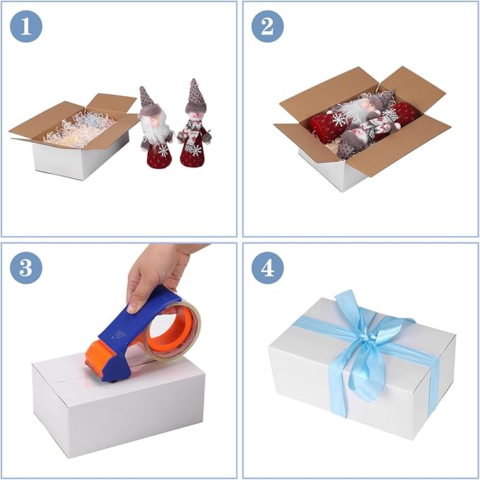 Hoikwo 8x5x3 Shipping Boxes Set of 25, White Corrugated Cardboard Box for Small Business for Packaging Mailing