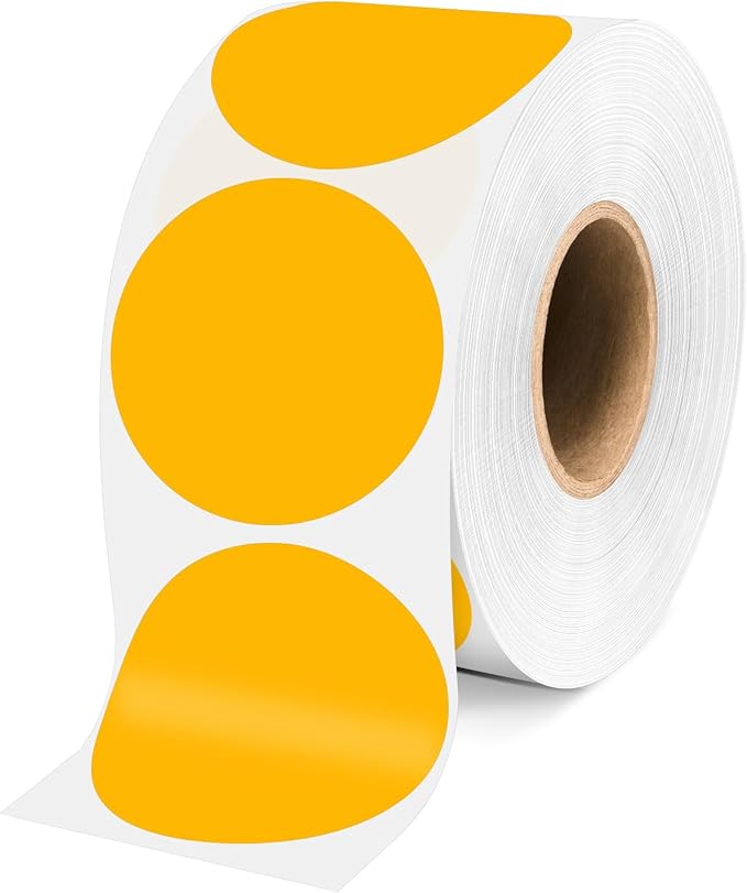 2 Inch Fluorescent Orange Circle Stickers 500 Pcs,Permanent Color Coding Dots for Office Home Organization, File Classification,Multipurpose Labels