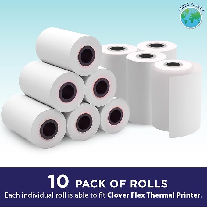 PaperPlanet Thermal Receipt Paper for Clover Flex | Compatible with Clover POS models C400 C401 C403 C405 C406 | 10 Rolls