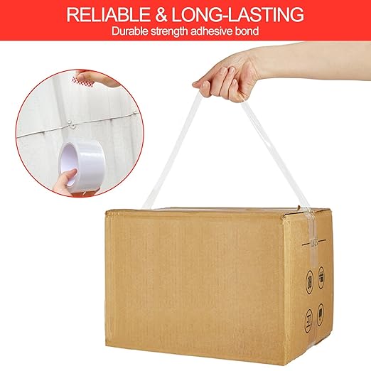 6 Rolls of Clear Shipping Packaging Tape, Packing Tape, Cardboard Tape, Adhesive Roll Packaging Tape with Plastic Dispenser for Packaging Parcels (1.96in x 2.59in)