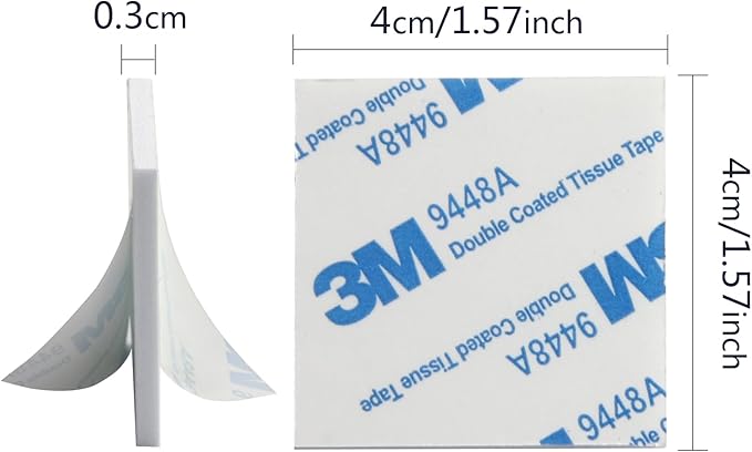 UPINS 120 Pack Square Double Sided Foam Tape Strong Pad Mounting Adhesive Tape (White)