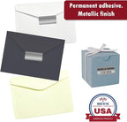 Royal Green Rectangular Silver foil Label Stickers Craft Adhesive Rectangles 40mm x 19mm (1.57 inch x 0.75) Great for Envelope Seals - 300 Pack