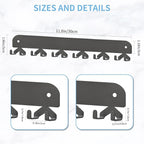 2 Pack Key Holder for Wall, Key Hooks Wall Mount with 12 Hooks, No Drilling Required, Self-Adhesive Key Rack, Key Hanger Wall Mount for Corridor, Kitchen, Living Room - Gray