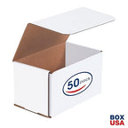 Box USA BM744 7"L x 4"W x 4"H, White (Pack of 50)