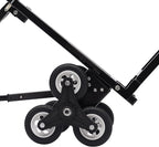 Stair Climbing Cart, Foldable Hand Truck with 6+2 Wheels, Stair Climber Hand Truck, Black 460lbs Heavy Duty Dolly Cart with Adjustable Height for Goods Warehouses Airports