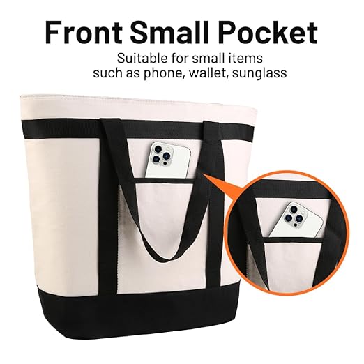 Insulated Cooler Bag, Tote Bag for Grocery Shopping, DIY Your Creative Designs, Cooler Bags Insulated, Pizza/Food Delivery Bag to Keep Cold/Hot (Purified Cotton, Non-Waterproof, Beige