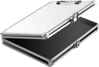 Vaultz Whiteboard Locking Storage Clipboard, Holds 8.5 x 11 Sheets, White/Silver/Black