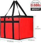 Bodaon Insulated Pizza Delivery Bag, 16" x 16" x 14" Pizza Warmer Bags for Carry Hot, Commercial Delivery Bag, Food Warmers for Parties, Pizza Pack Insulation, Pizza Carrier, Red, 1-Pack