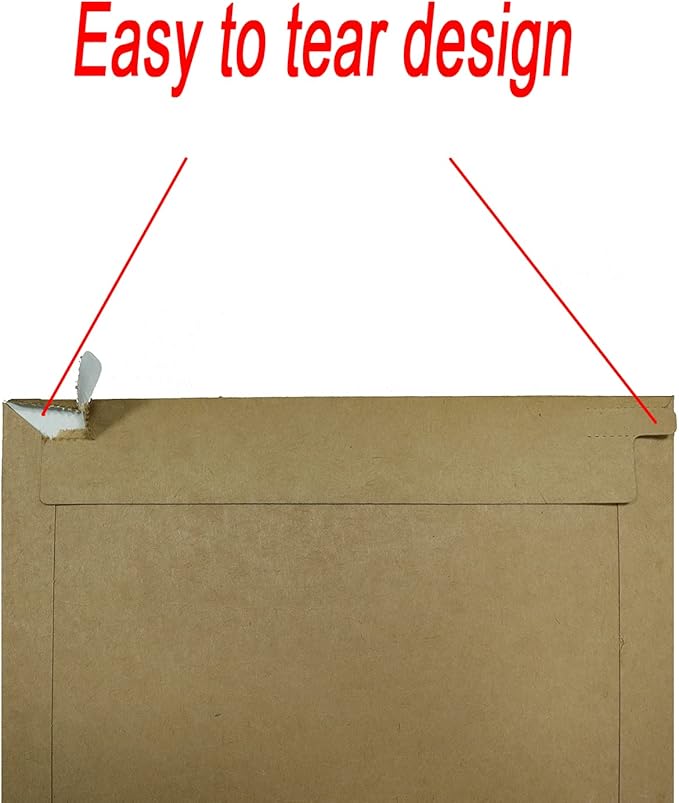 Rigid Mailers 30 Pack 10 x 13.5 inches Brown Self Seal Stay Flat Bulk Cardboard Kraft No Bend Mailers Peel and Seal for Document Photos Pictures Papers Files CD