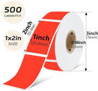 1x2 Inch Thermal Labels,500PCS Rectangle Stickers,Waterproof Removable Blank Stickers for Address,Jars,Freezer Containers & Pantry Organization,Fluorescent Red