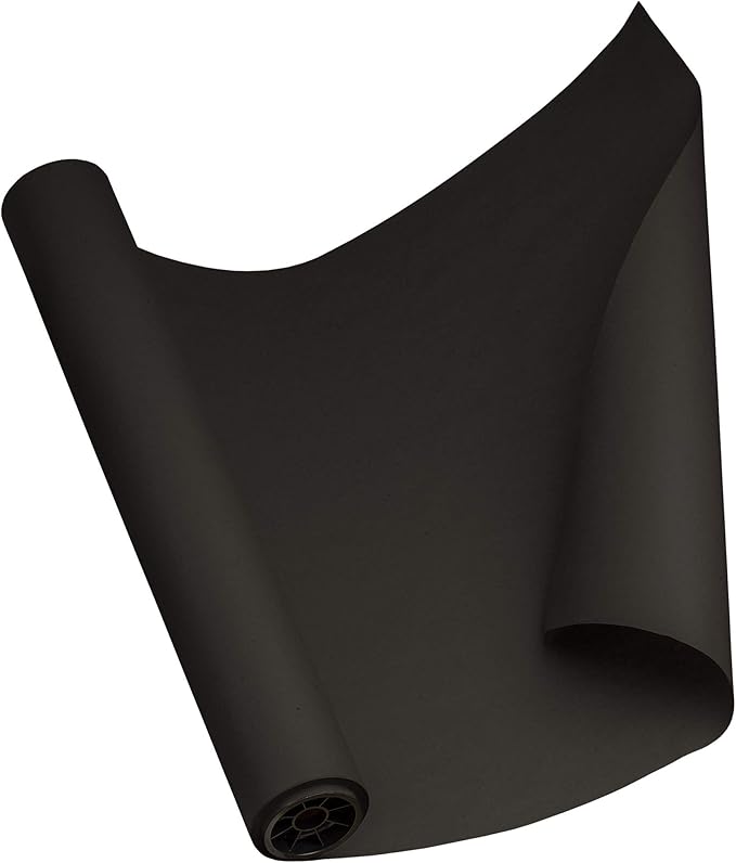 DIY CREW Black Kraft Paper Roll - 18 Inch x 150 Feet - USA Made - Recycled Material - Wrapping Paper - Ideal for Packing, Shipping, Packaging, Bulletin Board, Arts & Crafts, Banner, Table Covering