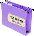 Extra Capacity Plastic Hanging File Folder Letter Size,12 Pack Reinforced Hang Folders with Heavy Duty 2 Inch Expansion,Durable Hanging Organizer Designed for Bulky Files, Medical Charts