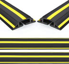 Eapele 10 ft Floor Cable Cover Protector, Heavy Duty PVC Duct Easy to Unroll, Prevent Trip Hazard for Outdoor Settings (2pcs)