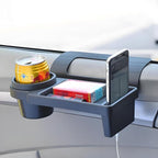 GDQ Car Window Organizer (2 Pack) - Multi-Function Clip-On Cup Holder & Phone Mount | No Drill Universal Fit for SUV/Truck/Sedan | Insert Installation