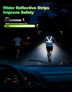 Running Lights for Runners, 500 Lumens Running Light with 45° Adjustable Tilt, 360° Reflective Vest & IPX4 Waterproof Rechargeable Safety Light Up Gear for Night Walking/Cycling/Jogging/Hiking