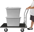 Heavy Duty Foldable Platform Truck Cart with 4 Wheels,41'' L x 25'' W Steel Rolling Flat Cart Push Cart Dolly Large Hand Truck Dolly 2200LBS Capacity Moving Hand Dolly for Groceries,Garage,Warehouse