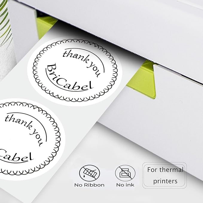 4 Inch Large White Circle Thermal Labels, 300 Labels/Roll,Self-Adhesive Round Inventory Stickers, Multi-Purpose Round Roll Thermal Printing Stickers for Business and Domestic Use