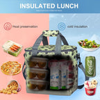 Iknoe Large Cooler Bag Collapsible 24 Can Insulated Bags Leakproof Lunch Cooler Tote with Multi-Pockets for Adult Insulated Thermal Bag for Beach, Picnic, Office Work(Leaf)