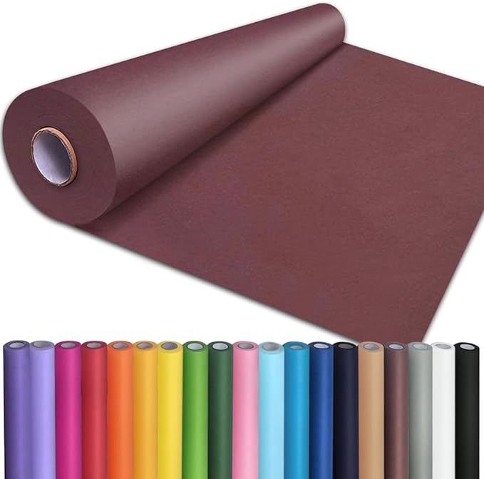 PerkHomy 48" x 1,440" (120') Wine Red Kraft Paper Roll for Craft Bulletin Board Paper Art Table Covering Crafting Gift Wrapping Bouquet Packing Parcel 80GSM 55LB (Wine Red, 48" x 120')